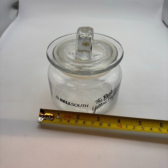 Vintage Bellsouth The Real Yellow Pages Retro Clear Small Desktop Jar with Lid - Picture 16 of 16